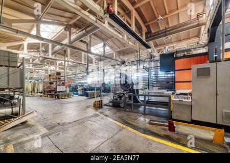 Das Innere der Metallwerkstatt. Stockfoto