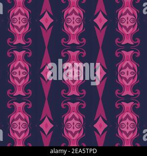 Künstlerische abstrakte Formen Tapete Textur Muster mit Layout Vorlage Hintergrunddesign. In subtilen Farbtönen von flachen Pastell, dunkelblau, rosa Farben. Stockfoto