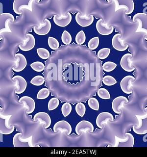 Mandala Hintergrund Tapete. Hochwertige Textur Bild in blauen Blumen-Design bereit für den Druck. Ideal für Ornament zum Dekorieren einer Grußkarte Stockfoto