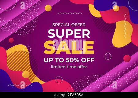 Gradient bunte Verkauf Hintergrund Vektor-Illustration. Stock Vektor