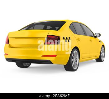 Gelbes Taxi isoliert Stockfoto