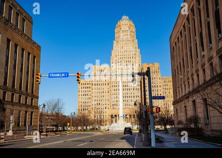 Buffalo City Hall am Niagara Square und Franklin Street, New York State, USA Stockfoto