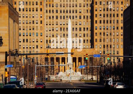 McKinley Monument über dem Rathaus von Buffalo am Niagara Square - New York, USA Stockfoto