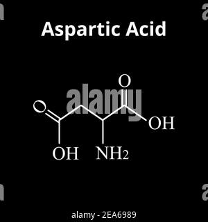 Asparaginsäure ist eine Aminosäure. Chemische Molekülformel Asparinsäure ist eine Aminosäure. Vektorgrafik auf isoliertem Hintergrund Stock Vektor