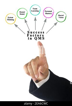 Erfolgsfaktoren im Qualitätsmanagementsystem ( QMS) Stockfoto