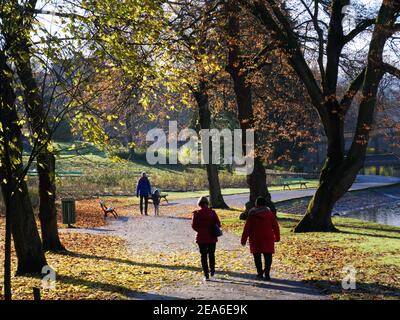 Herbst in Thompson Park, Burnley, Lancashire. Stockfoto