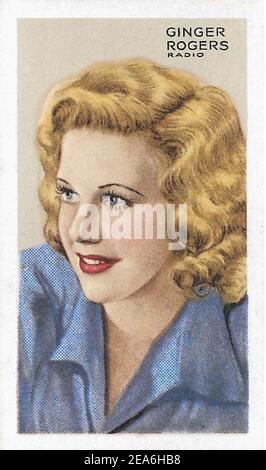 Vintage Portrait von Ginger Rogers. Ginger Rogers (geboren Virginia Katherine McMath; 1911 – 1995) war eine amerikanische Schauspielerin, Tänzerin und Sängerin während der Stockfoto