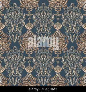 Nahtlose Vintage-Tapete mit Blumenmuster. Vektorhintergrund Stock Vektor