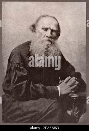 Graf Leo Tolstoi (1828 - 1910) war ein russischer Schriftsteller, der als einer der grössten Autoren aller Zeiten angesehen wird. Er erhielt mehrere Nominierungen für Stockfoto