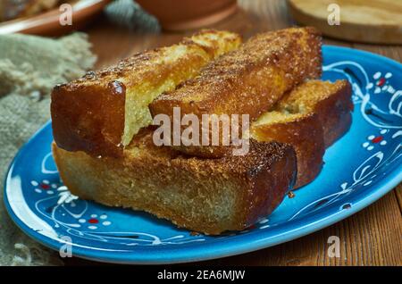 Air Fryer French Toast Sticks aus nächster Nähe Stockfoto