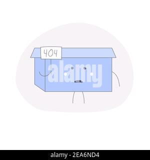 Zeichenfeld steht mit einem 404-Fehlerzeichen. Seite nicht gefunden, Verbindungsfehler Stock Vektor