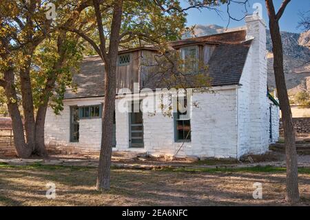 Frijole Ranch Geschichtsmuseum im Guadalupe Mountains National Park, Texas, USA Stockfoto