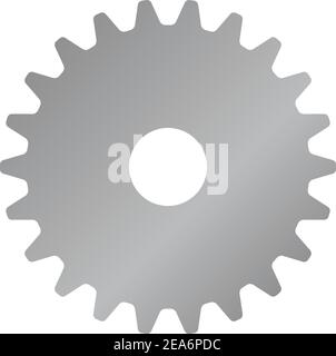 Maschinengetriebe, Zahnrad Vektor-Symbol-Illustration ( Silber ) Stock Vektor