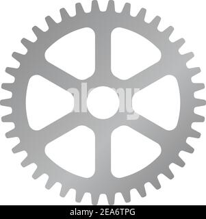 Maschinengetriebe, Zahnrad Vektor-Symbol-Illustration ( Silber ) Stock Vektor