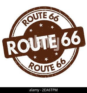 Route 66 Grunge Gummistempel auf weißem Hintergrund, Vektorgrafik Stock Vektor
