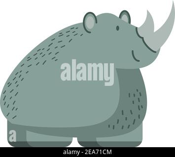 rhino Dschungel Tier in Cartoon abstraktes Design Vektor Illustration Stock Vektor