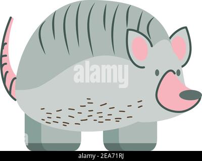 Armadillo Dschungel Tier in Cartoon abstraktes Design Vektor Illustration Stock Vektor