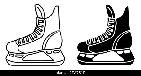 Eishockey-Spieler Stiefel. Sportschutzausrüstung für Sportler. Vektorsymbol auf weißem Hintergrund isoliert Stock Vektor