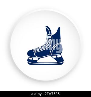 Sport-Hockey-Boot-Symbol im Neomorphismus-Stil für mobile App. Sportausrüstung. Schaltfläche für mobile Anwendung oder Web. Vektor auf weißem Hintergrund Stock Vektor
