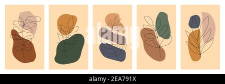 Botanische Wand Kunst Vektor-Set. Stock Vektor