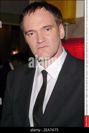 © Nicolas Khayat/ABACA. 54662-12. New York City-NY-USA, 11. Januar 2004. Quentin Tarantino nimmt am New York Film Critics Circle 69th Annual Awards Dinner in Noche Teil. Stockfoto