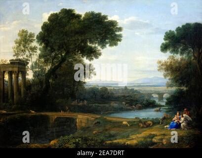 Landschaft mit dem Rest auf der Flucht nach Ägypten, Claude Lorrain, 1666, Eremitage State Museum, Sankt Petersburg, Russland Stockfoto