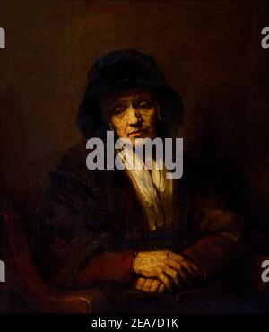Bildnis einer alten Frau, Rembrandt, 1654, State Hermitage Museum, Sankt Petersburg, Russland Stockfoto