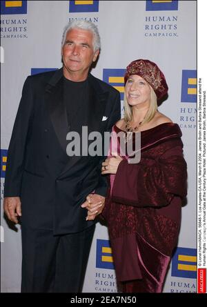 © Lionel Hahn/ABACA. 56848-1. Los Angeles-CA-USA, März 6 2004. James Brolin und Barbra Streisand nehmen an der jährlichen Gala der Menschenrechtskampagne im Century Plaza Hotel Teil. Im Bild: James Brolin, Barbra Streisand. Stockfoto