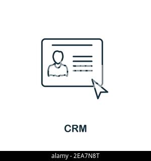 CRM-Symbol. Einfaches Element aus der Business Intelligence-Sammlung. Creative CRM-Symbol für Web-Design, Vorlagen, Infografiken und vieles mehr Stock Vektor