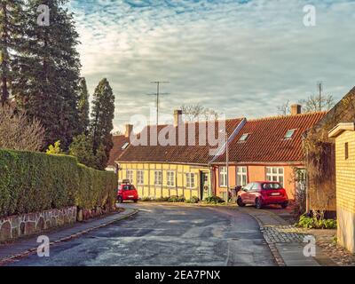 Nysted kleine Straßen und Häuser in ländlichen Dänemark Stockfoto