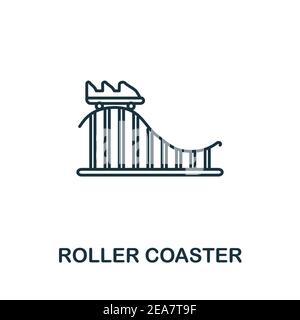 Symbol für den Achterbahn-Roller. Einfaches Element aus der Sammlung des Vergnügungsparks. Creative Roller Coaster Symbol für Webdesign, Vorlagen, Infografiken und mehr Stock Vektor