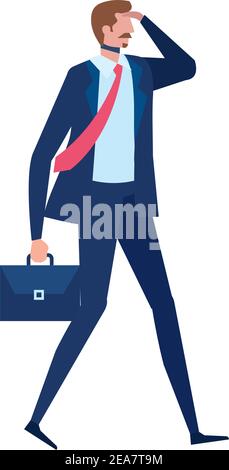 Eleganter Geschäftsmann mit Portfoliocharakter Stock Vektor