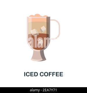 Eiskaffee flaches Symbol. Farbe einfaches Element aus der Kaffeesammlung. Creative Iced Coffee Symbol für Web-Design, Vorlagen, Infografiken und mehr Stock Vektor