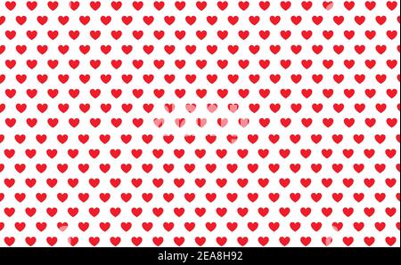 Rotes Herz auf weißem Hintergrund Vektorgrafik. Herz Muster Hintergrund . Rot-weißes Musterdesign. Stock Vektor