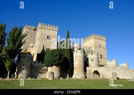 Ampudia Castle, Ampudia, Provinz Palencia, Castilla y Leon, Spanien Stockfoto