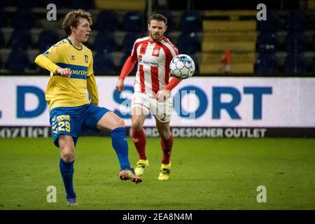 Broendby, Dänemark. Februar 2021, 7th. Peter Bjur (29) von Broendby, WENN er während des Superliga-Spiels 3F zwischen Broendby IF und Aalborg Boldspilklub im Broendby Stadium, Broendby, gesehen wurde. (Foto Kredit: Gonzales Foto/Alamy Live News Stockfoto