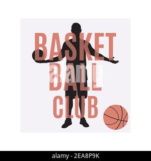 Basketball-Club-Emblem, Label, Print, T-Shirt-Design, Vektor-Illustration. Stock Vektor