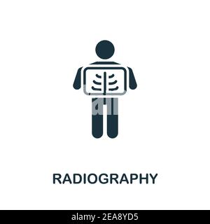 Radiographiesymbol. Einfaches Element aus der Sammlung medizinischer Dienstleistungen. Gefülltes monochromes Radiographiesymbol für Vorlagen, Infografiken und Banner Stock Vektor