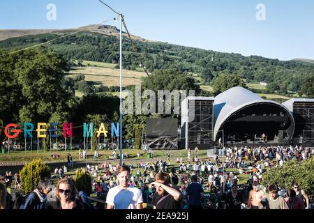 Allgemeine Ansichten des Greenman 2013 Festivals in Glanusk, Südwales Stockfoto