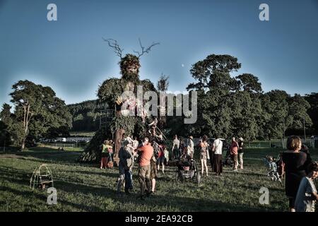 Allgemeine Ansichten des Greenman 2013 Festivals in Glanusk, Südwales Stockfoto