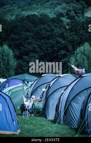 Allgemeine Ansichten des Greenman Festivals 2013 in Glanusk, Südwales Stockfoto