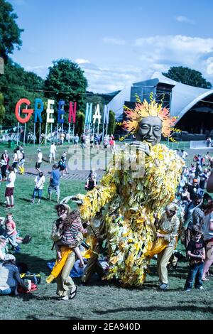 Allgemeine Ansichten des Greenman Festivals 2013 in Glanusk, Südwales Stockfoto