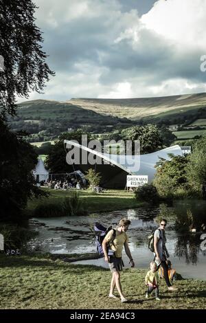 Allgemeine Ansichten des Greenman Festivals 2013 in Glanusk, Südwales Stockfoto