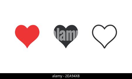 Sammlung von Vektor-Herz-Symbolen. Herz Symbol gesetzt. Einfaches Herz-Illustration-Set. Stock Vektor