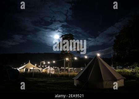 Allgemeine Ansichten des Greenman Festivals 2013 in Glanusk, Südwales Stockfoto