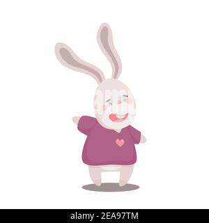 Cute Cartoon Osterhase isoliert Vektor Illustration auf einem weißen Hintergrund Stock Vektor