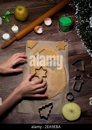 Cookies machen im Urlaub Hintergrund Stockfoto