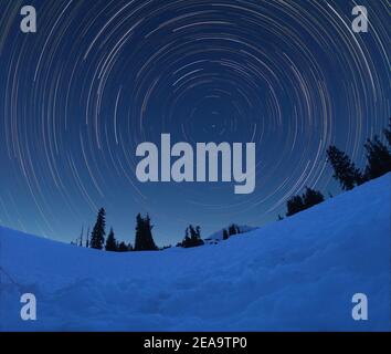 Mt. Baker Star Trail Stockfoto