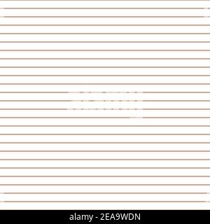 Rasterpapier. Abstrakt gestreifter Hintergrund mit Farbe horizontale Linien. Geometrische nahtlose Muster für Schule, Tapete, Texturen, Notizbuch. Liniertes Papier Stock Vektor