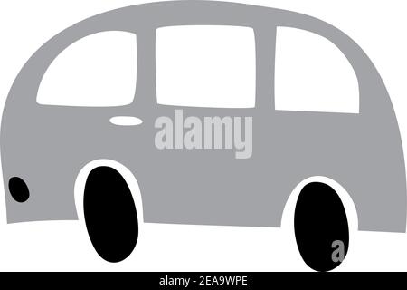 Schulbus-Ikone im Doodle-Stil. Autobus Vektor Cartoon Illustration auf weißem isolierten Hintergrund. Busverkehr Geschäftskonzept Stock Vektor